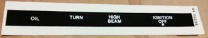 Juego de pegatinas de vinilo OIL TURN HIGH BEAM ENCENDIDO APAGADO faros Triumph T140 1976-78 - Imagen 1 de 5