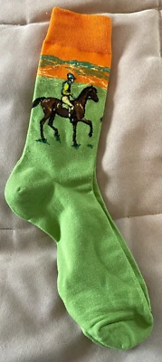 NWOT Unbranded 1 Pair Womens Size 7-9 Jockeys Horse Equestrian Multicolor Socks - Image 1 of 4