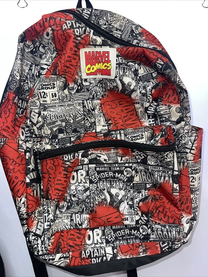 MOCHILA CUBIERTAS BLANCAS Y NEGRAS CÓMIC MARVEL Spider-Man, Iron Man, Thor Foto 1 de 4