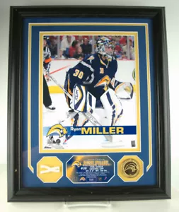 Ryan Miller Net Medallion Buffalo Sabres Framed 8x10 Authenticated Highland Mint - Picture 1 of 3