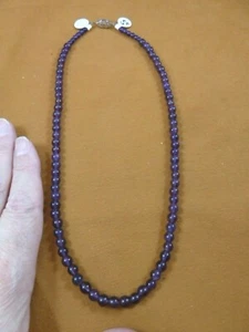 (v306-M) 19" dainty 6mm purple Amethyst crystal gemstone bead beaded Necklace - Picture 1 of 2