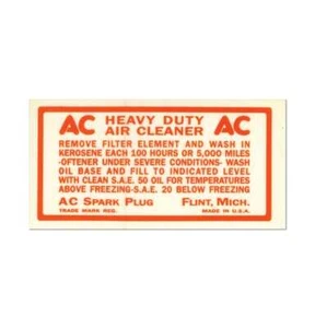 1960-62 Air Cleaner Decal-Oil Bath HD for Chevy, GMC Truck - Picture 1 of 1