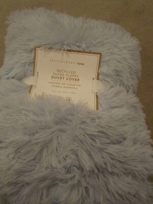 Cubierta de piel de cama nórdica peluda súper esponjosa reciclada adolescente granero de cerámica doble azul nueva en paquete Foto 1 de 4