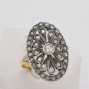 Anillo Vintage de Oro Rosa 14KT Diamantes Áspero 1.30CT Naturales No Tratado - Imagen 1 de 5