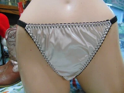 Buttery Smooth Second Skin Satin String Bikini Panties Size XL Great for Men - Image 1 of 4