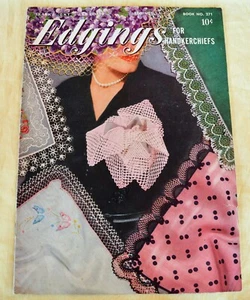 c1951 Clarks J&P Coats Crochet Booklet  EDGINGS FOR HANDKERCHIEFS #271 Hankies - Picture 1 of 8