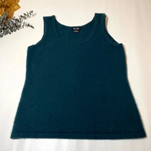 Misook Cashmere Knit Tank Top Women X Large Sleeveless Timeless Old Money Spruce - Picture 1 of 8