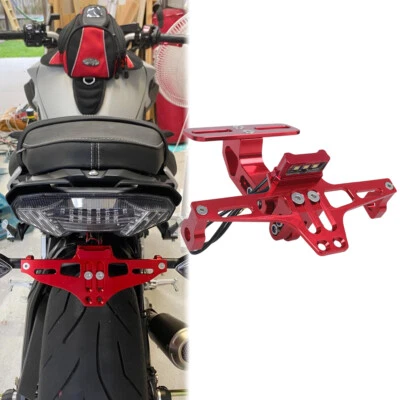 Kit eliminador de guardabarros rojo soporte de matrícula de luz trasera ordenada para Yamaha Foto 1 de 4