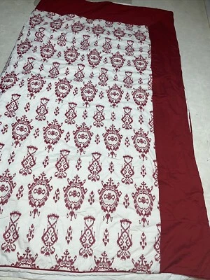 Hermosa manta colcha damasco vintage diseño rojo y blanco king Foto 1 de 3