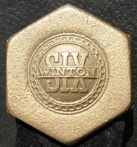 NOS 1916 to 1922 WINTON SIX GOLDEN BRONZE ADVERTISING PAPERWEIGHT L@@K #BB42 - Imagen 1 de 3