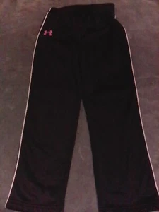 Under Armour Activewear Pants Girls Youth Toddler Black Size 4T Pink Logo - Picture 1 of 8