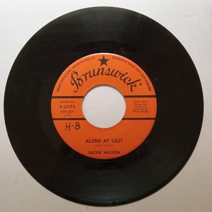 45 RPM Record   JACKIE WILSON  ALONE AT LAST / Am I The Man  VG++ High Grade - Picture 1 of 3