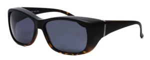 Foster Grant Unisex Oval 60 mm Fitover Sunglasses Black Tortoise Fade/Smoke Grey - Picture 1 of 5