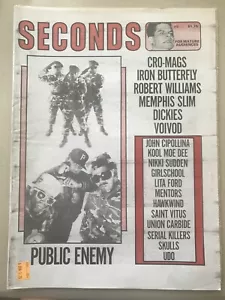 SECONDS MAGAZINE #5 PUBLIC ENEMY-CRO-MAGS-VOIVOD-DICKIES-MENTORS-IRON BUTTERFLY - Picture 1 of 4
