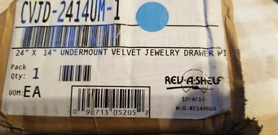 Rev-A-Shelf CVJD-2414UM-1 cajón de joyería de terciopelo con correderas 24" x 14" Foto 1 de 4
