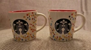 2016 Holiday Starbucks 3 Unzen Espressotasse, Konfetti weiß 2er Set - Bild 1 von 6