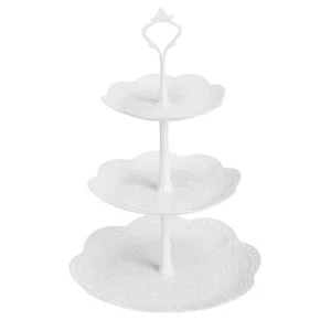 3 Tier Cupcake Stand Plastic Tiered Serving Stand Dessert Tower Tray for Tea ... - Picture 1 of 7