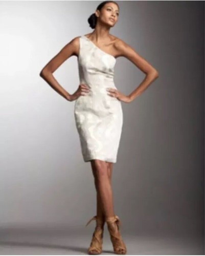 Abito monospalla metallizzato Tory Burch nuovo con etichette prezzo al pubblico $495 "ARDELL" 10