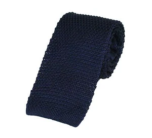 Men's Plain Navy Blue Silk Knitted Tie (N997/11) - Picture 1 of 1