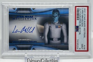 2021 ADMIRAL THRAWN Lars Mikkelsen Star Wars Masterwork BLUE /99 AUTO PSA 9 MINT