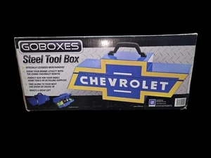 Vintage Chevrolet Bowtie Goboxes Metal Toolbox New In Box - Picture 1 of 7
