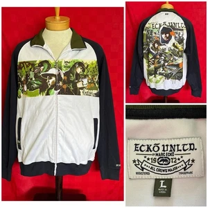 VINTAGE Marc Ecko Zip Up Jacket Size Large AOP Graffiti Writing All Wrongs - Bild 1 von 22