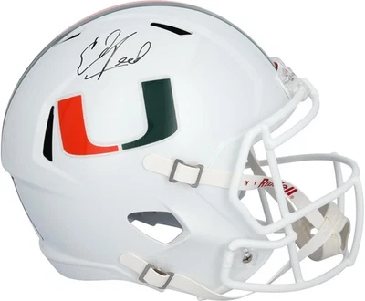 Casco Réplica Velocidad Riddell Autografiado Ed Reed Miami Hurricanes Foto 1 de 2