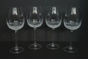Mikasa Swirl White 9 1/2" 17oz Clear Water Goblets Wine Glasses Set of 4 - Picture 1 of 5