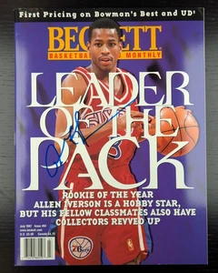 AUTOGRAPHED -ALLEN IVERSON Beckett Basketball Monthly PHILADELPHIA 76ERS HOF - Picture 1 of 3