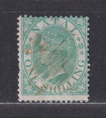 Natal Scott 17 Used 1867 1/- Green Victoria Crown CC SCV $75.00 - Image 1 of 2