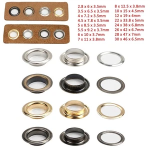 Brass Eyelet With Washers Leather Craft Repair Banners Grommet 3mm-30mm Opening - Picture 1 of 11