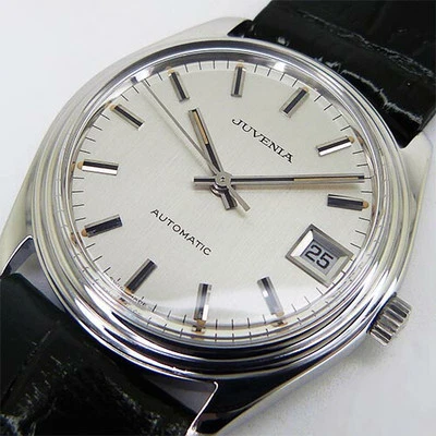 Reloj para hombre Juvenia Date 9062R automático acero inoxidable esfera plateada 34,5 mm usado Foto 1 de 4