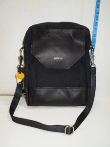 R.RIVETER RR169 BLACK CANVAS AND LEATHER BACKPACK / TRAVEL/ BOOK BAG NEW - Picture 1 of 12