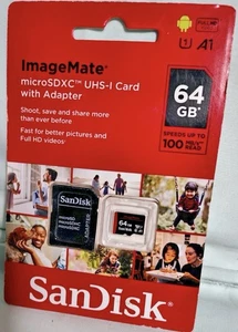 ImageMate microSDXC UHS-I Card with Adapter New 64GB - Picture 1 of 2