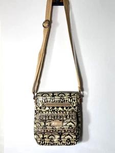 Bolso Bandolera Ajustable Sakroots Cartera Cremallera Bolsillos Viaje Negro y Tostado - Imagen 1 de 11