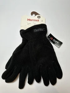 Mens Black Marmot Polartec Fleece Gloves Size Large - Picture 1 of 2