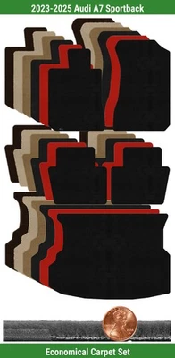 Juego de alfombrillas Velourtex personalizadas para Audi A7 Sportback 2023-2025 (5 piezas) #JP Foto 1 de 4