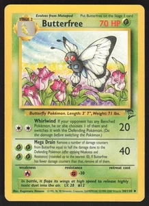 Butterfree 034/130 Non-holo Uncommon Base Set 2 MP - Picture 1 of 2