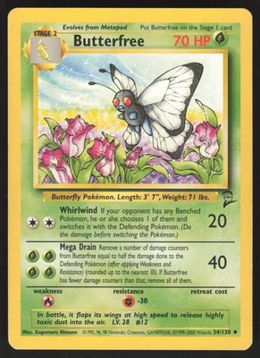 Butterfree 034/130 Non-holo Uncommon Base Set 2 MP - Image 1 of 2