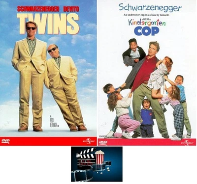 Arnold Schwarzenegger Comedy Double Feature Kindergarten Cop & Twins 2 DVD Set Foto 1 de 4