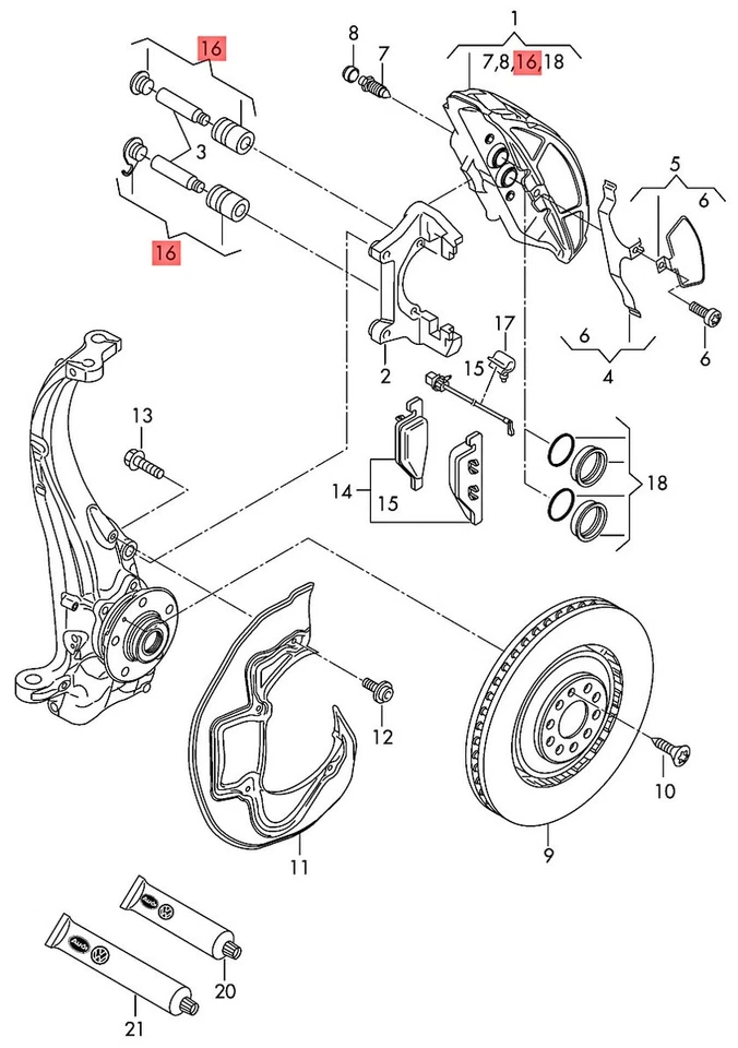 Genuíno Audi VW A6 Allroad Qu. Conjunto de buchas guia Quattro Avant S6 A6l 7E0698647 - Imagem 1 de 1