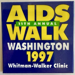 1997 11° Annuale Whitman-Walker Clinic AIDS Walk Washington DC Pulsante - Foto 1 di 2