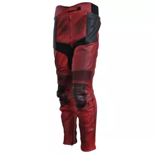 Ryan Reynolds DeadPool 3 Movie Motorcycle Leather Trouser/Dead Pool Costume Pant - Picture 1 of 4