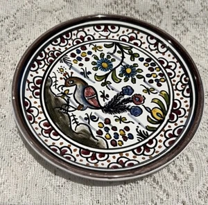 Piatto portagioie uccellini conimbricer vintage 1978 dipinto a mano Portogallo 4,5" - Foto 1 di 5