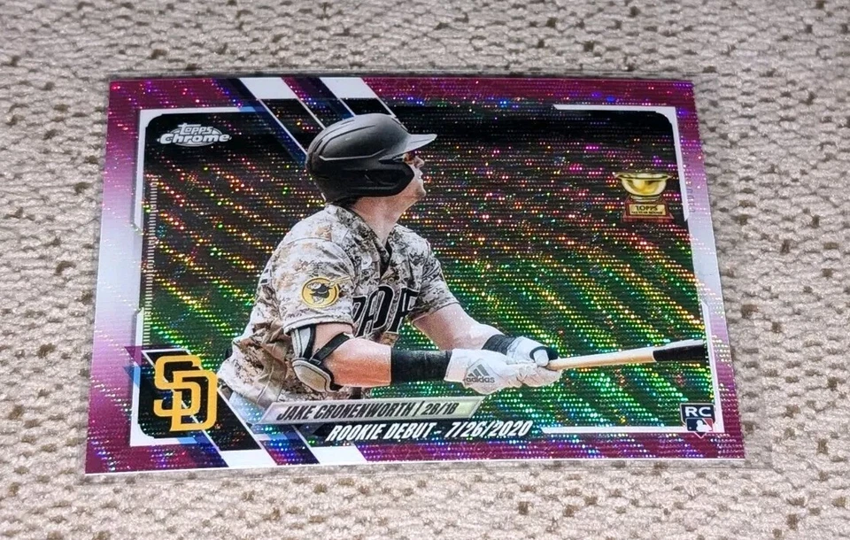 2021 JAKE CRONENWORTH TOPPS CHROME UPDATE RC DEBUT PINK WAVE REFRACTOR #USC25 - Image 1 of 1