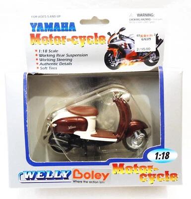 Welly 1999 Yamaha Vino Die-Cast Motorcycle 50250 Soft Tires Steers - Image 1 of 2