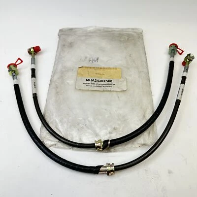 Mitsubishi Evo 8 Evo8 Front Wheel Brake Hose Lines Kit Set Genuine MHA3430X560 - Image 1 of 4