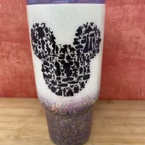 Disney Glitter Mickey 35oz Tumbler EUC Hot Or Cold Characters Movies Custom Made - Picture 1 of 10