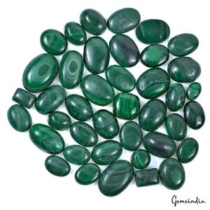 500 Ct Natural Green Malachite Designer Mix Shape Untreated Loose Gemstone~40 Pc