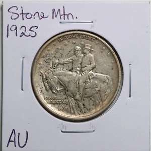 1925 50C Stone Mountain Commemorative Half Dollar in AU Condition #3927 - Picture 1 of 2